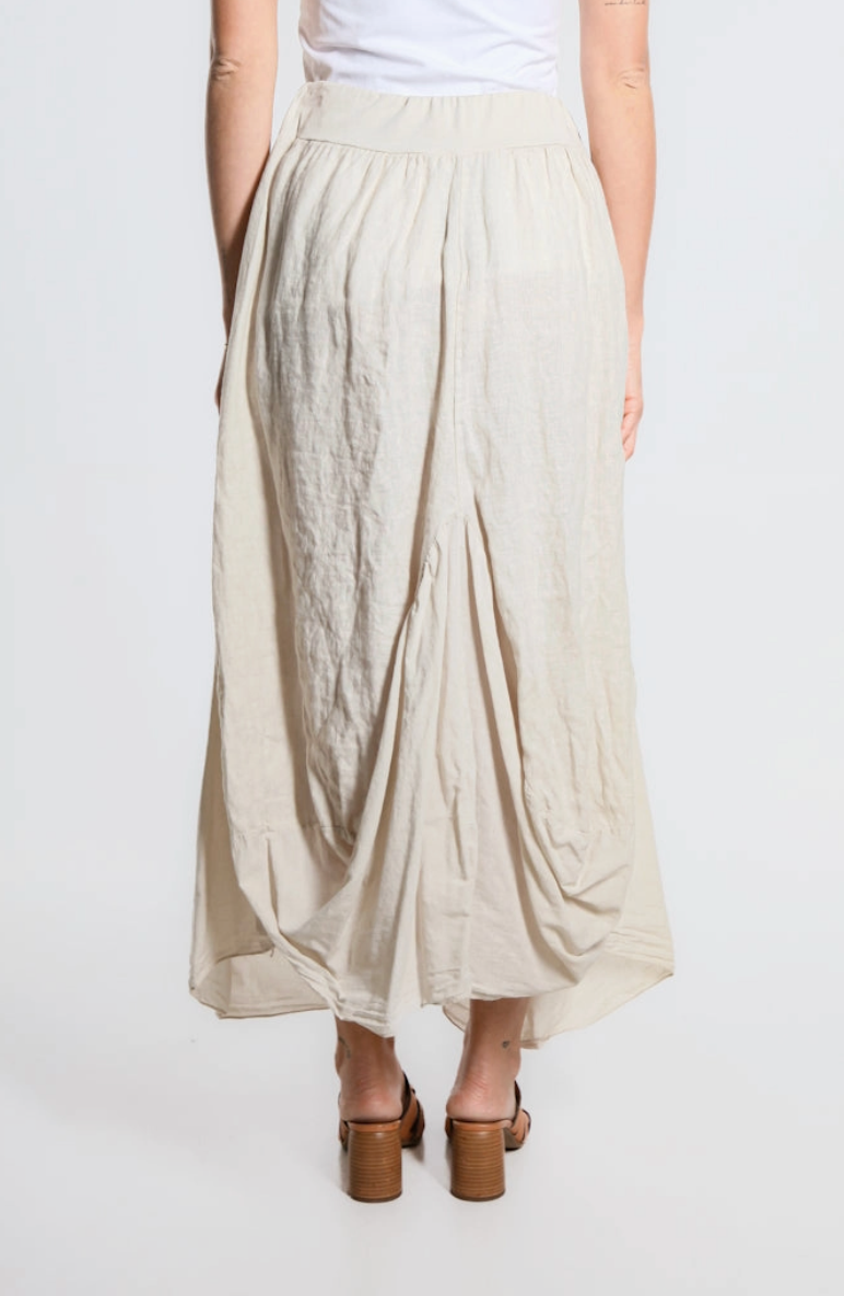 Beige Bunched Pocket Skirt