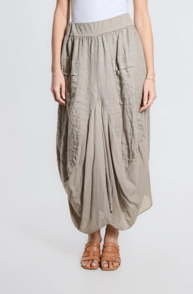 Taupe Bunched Pocket Skirt