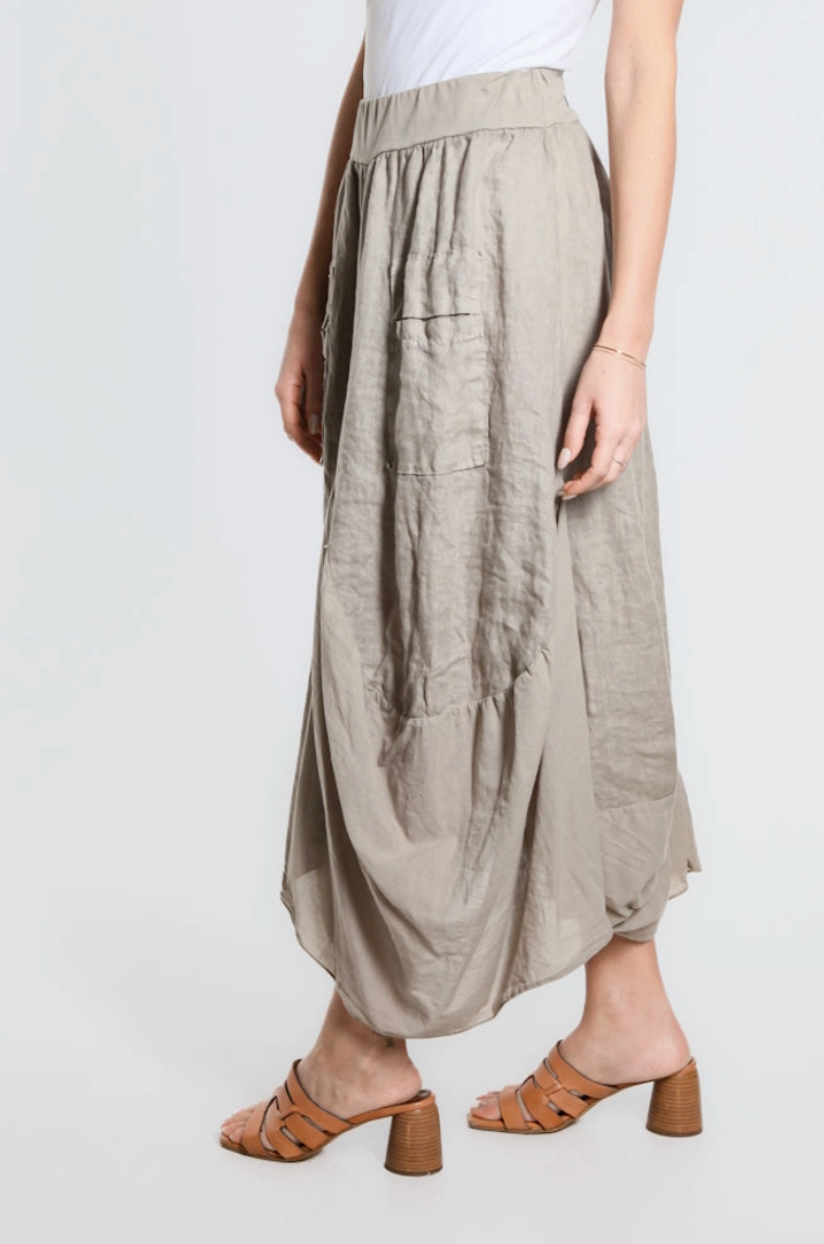 Taupe Bunched Pocket Skirt
