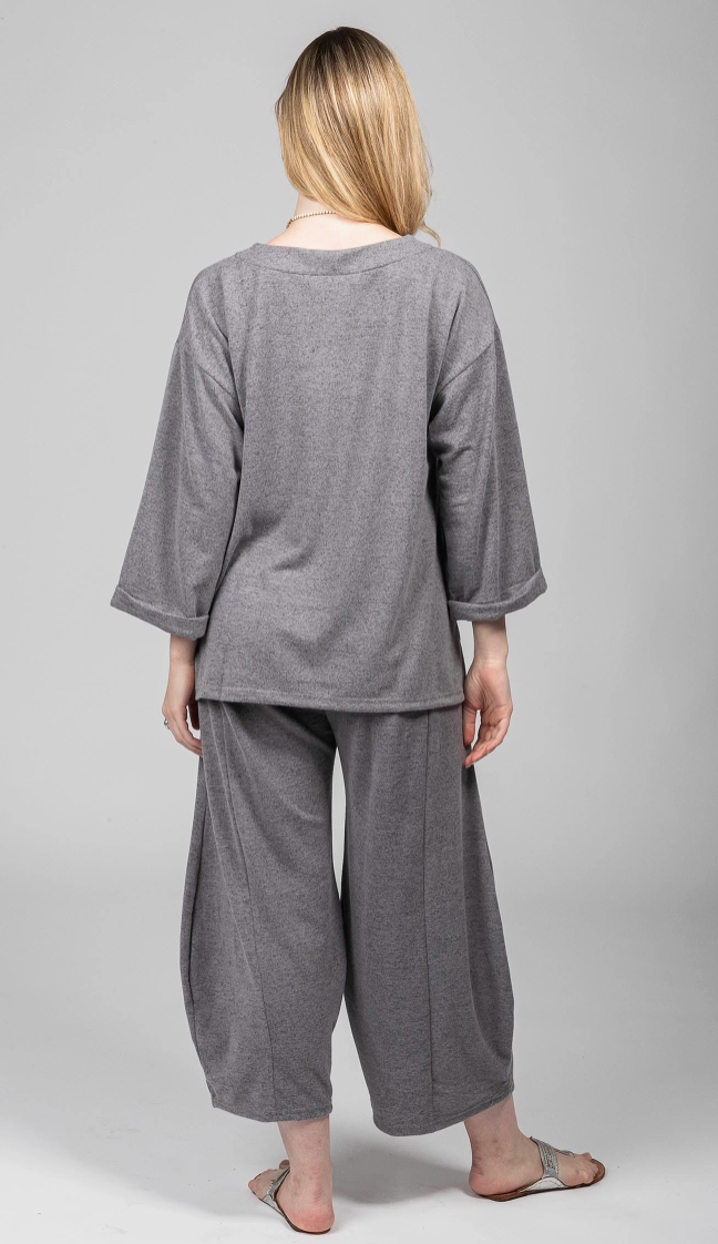 Grey Easy Knit Pocket Pant