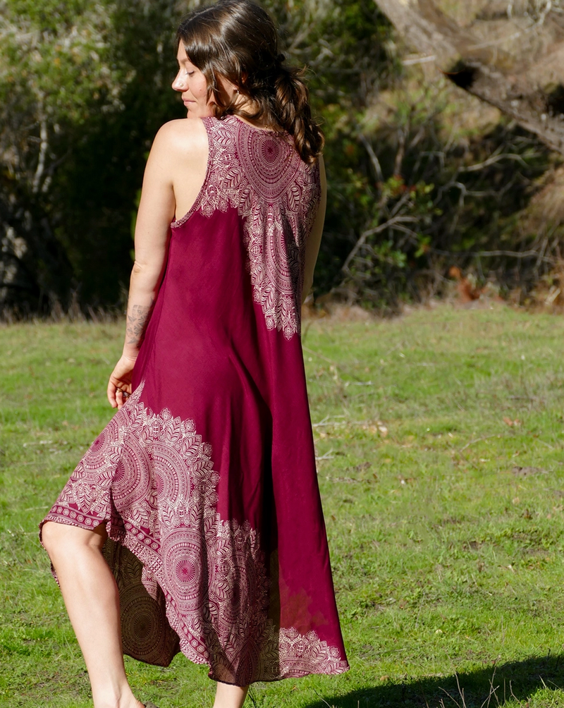 Red Feather Mandala Dress