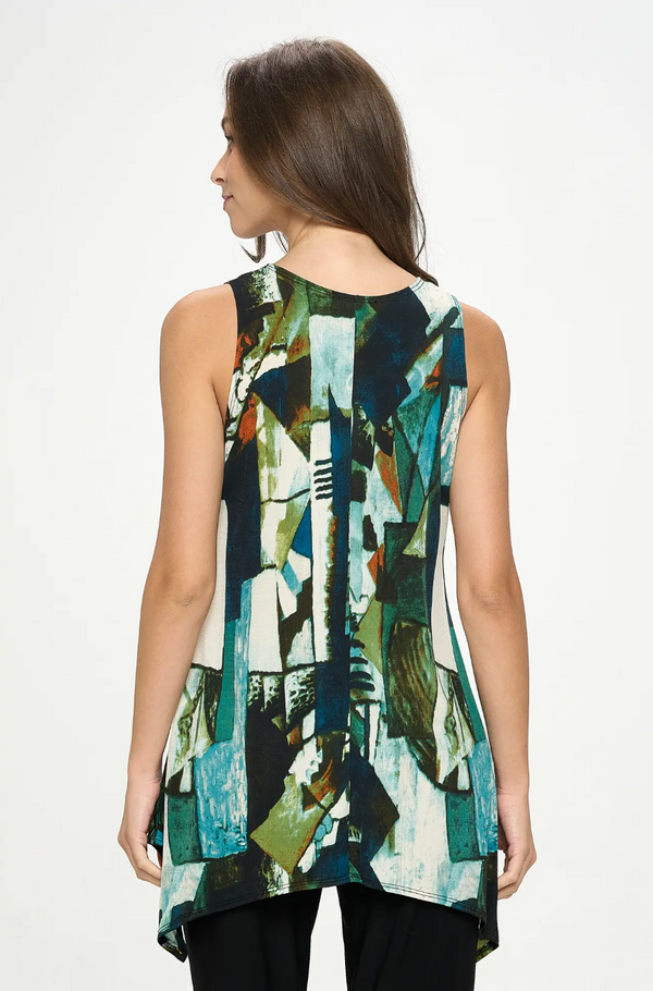 Olive Mosaic Tunic Tank