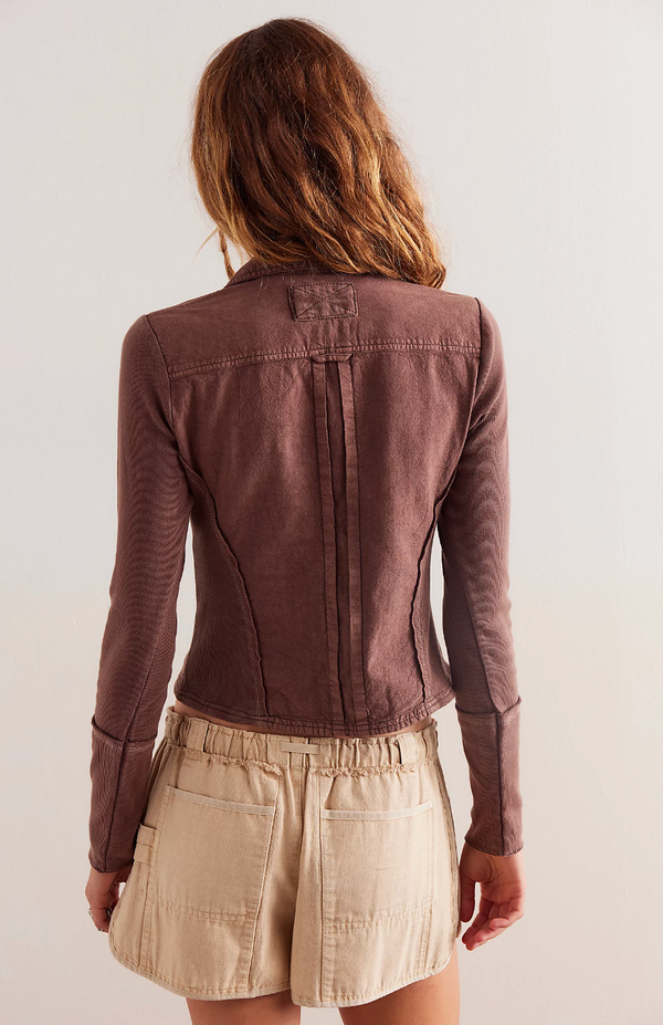 Brown Button Tiny Top