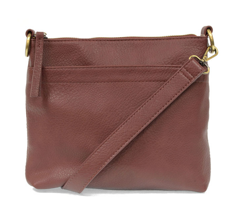 Plum Top Zip Crossbody Bag