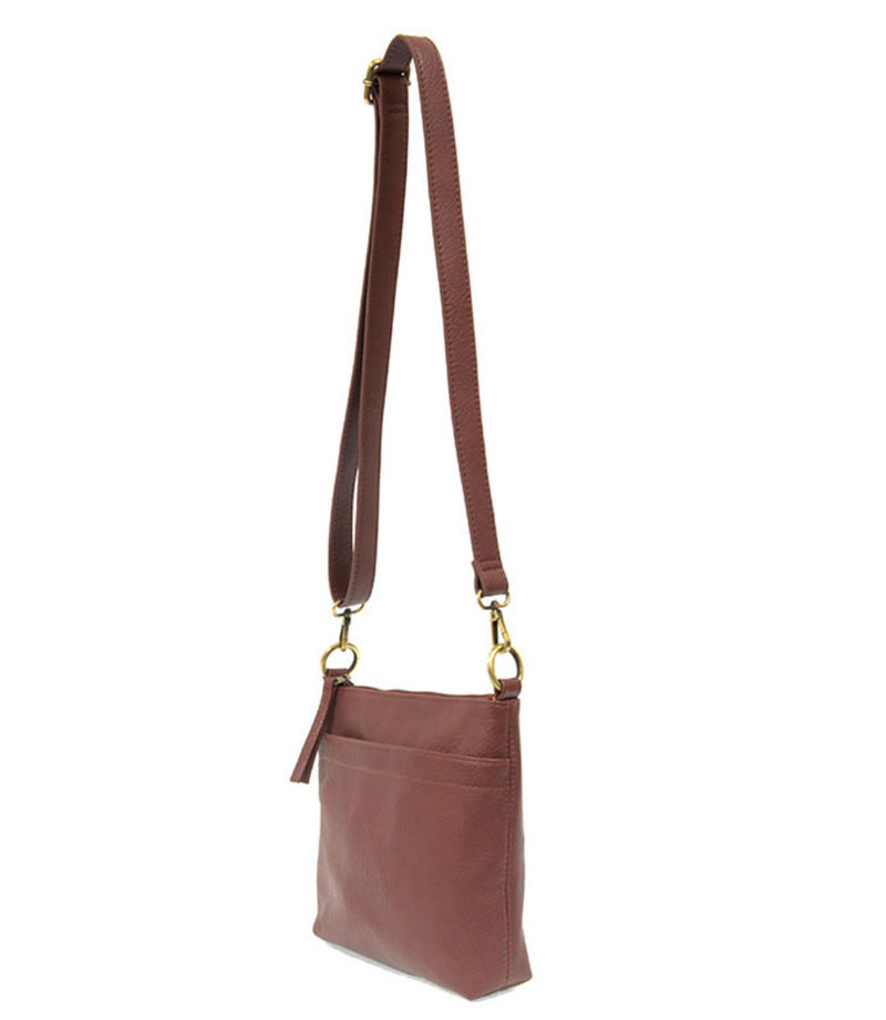 Plum Top Zip Crossbody Bag