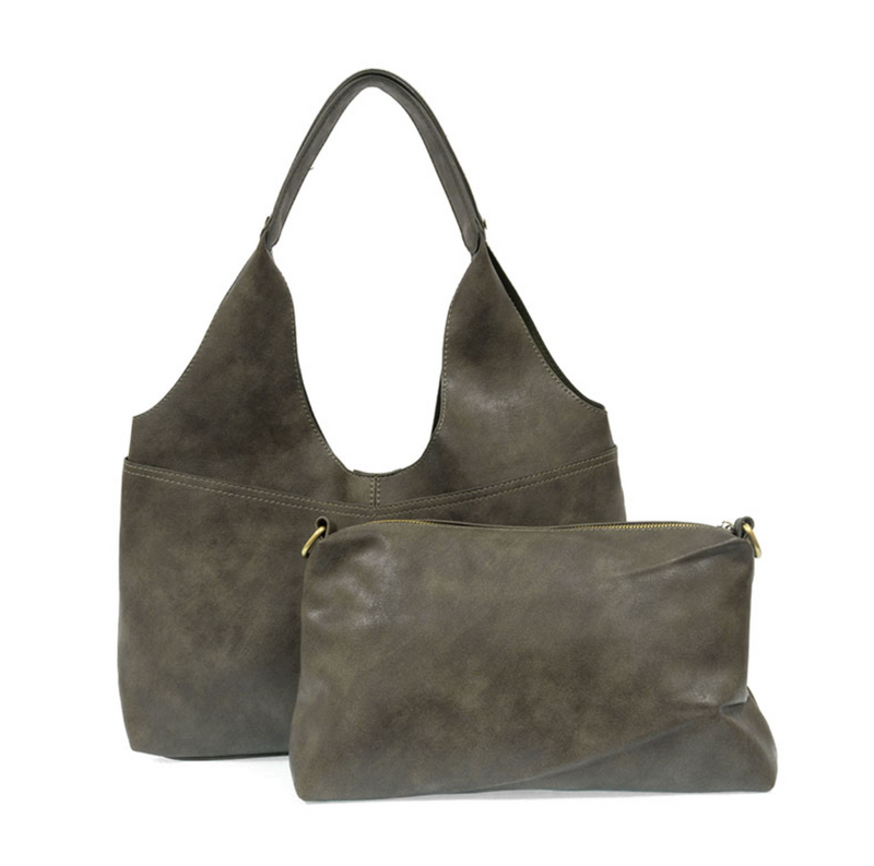 Khaki 2pc Hobo Handbag