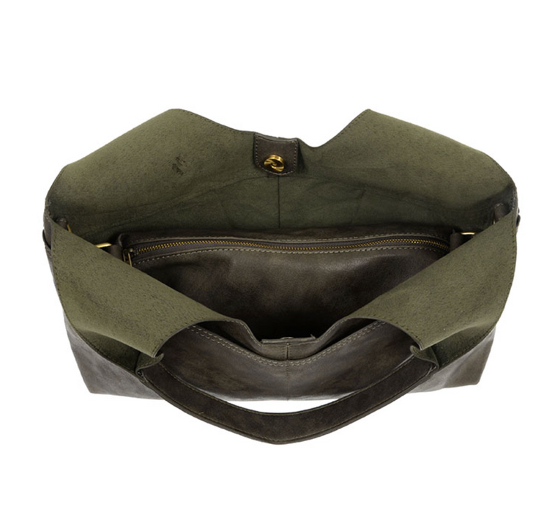 Khaki 2pc Hobo Handbag