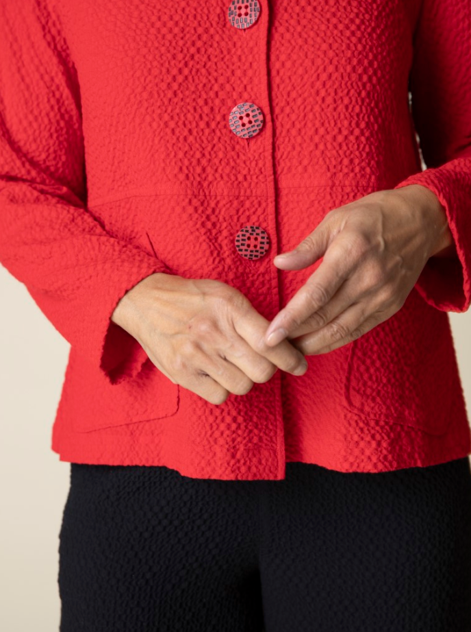 Apple Red Button Cardigan