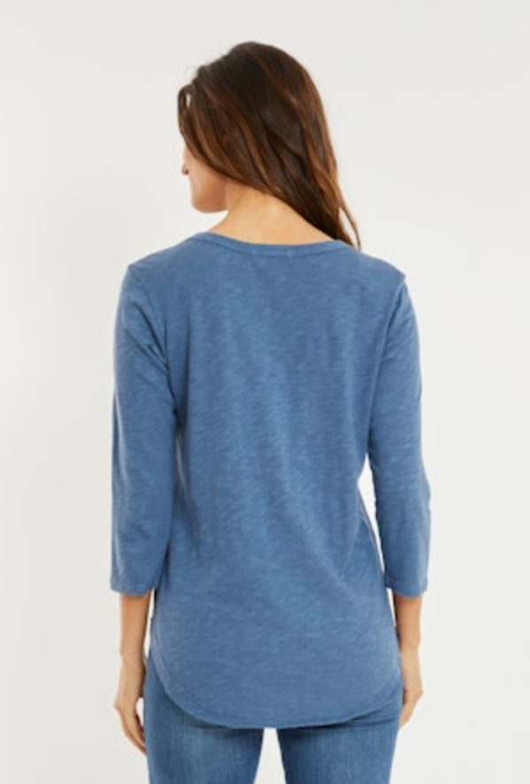 Slate Teal V-neck Tee