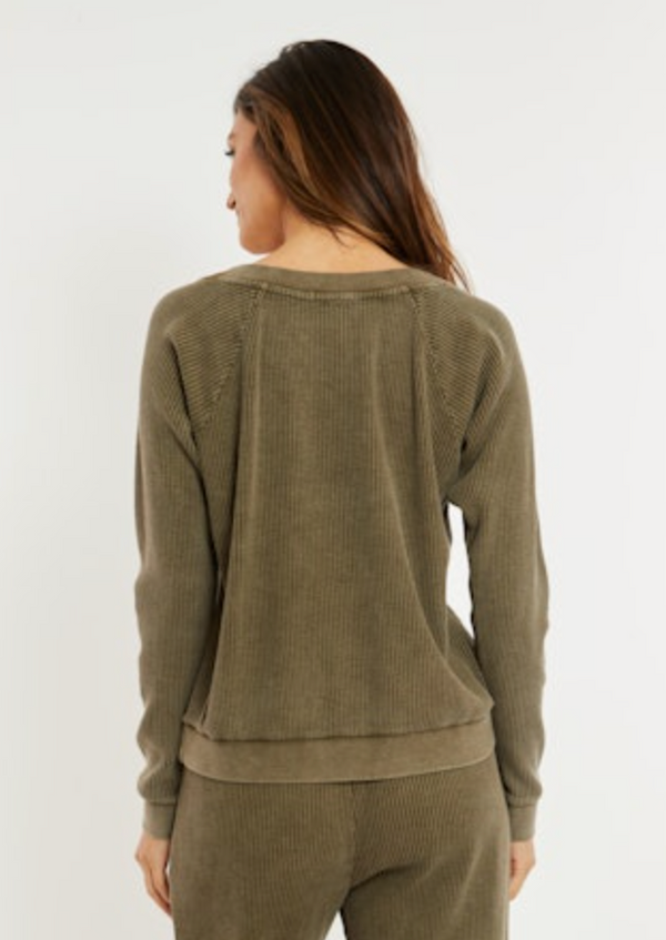 Olive V-Neck Top