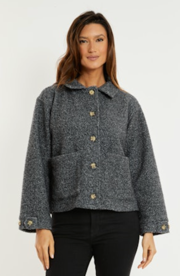 Charcoal Button Jacket