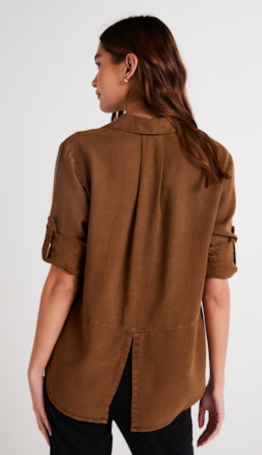 Twilight Gold Split Back Button Top