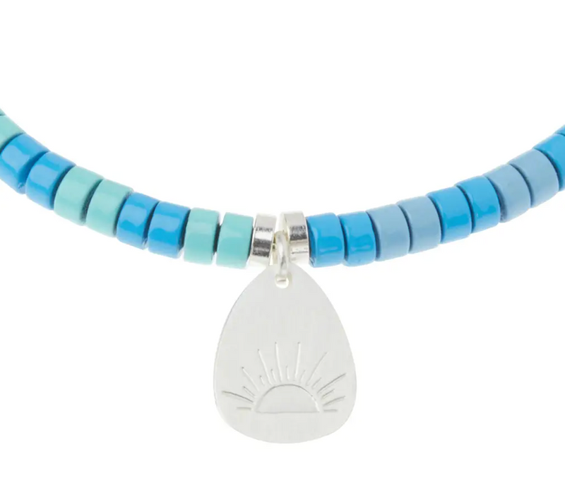 Turquoise Stone Intention Charm Bracelet