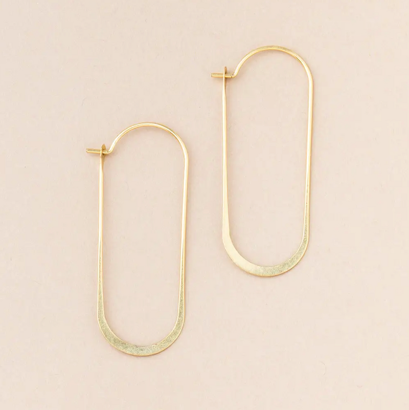 Gold Cosmic Oval Earring