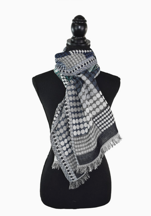 Blue Peterson Colorblock Dot Scarf