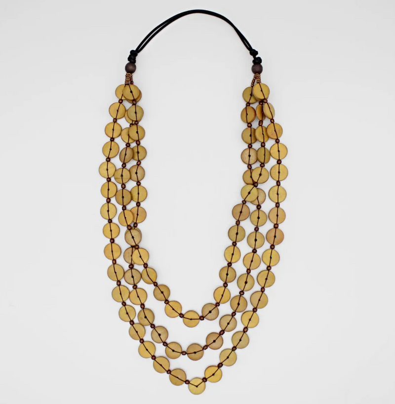 Mustard Jacey Triple Strand Necklace