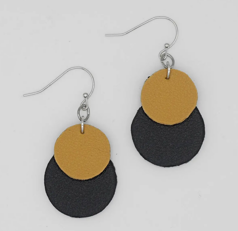 Mustard Paris Leather Earrings