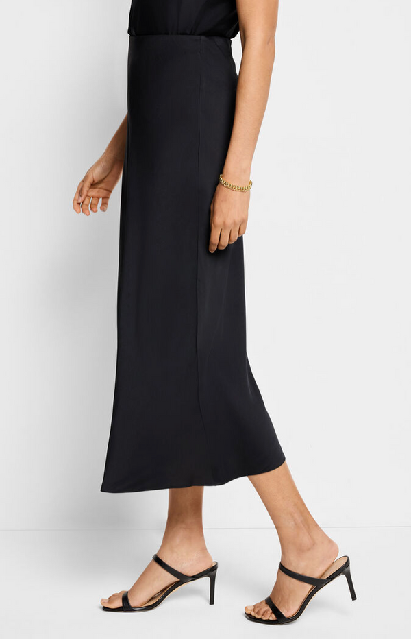 Black Onyx Crepe Slip Skirt