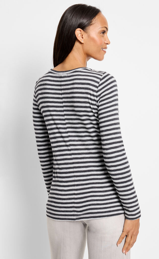 Grey Striped Boat Tee