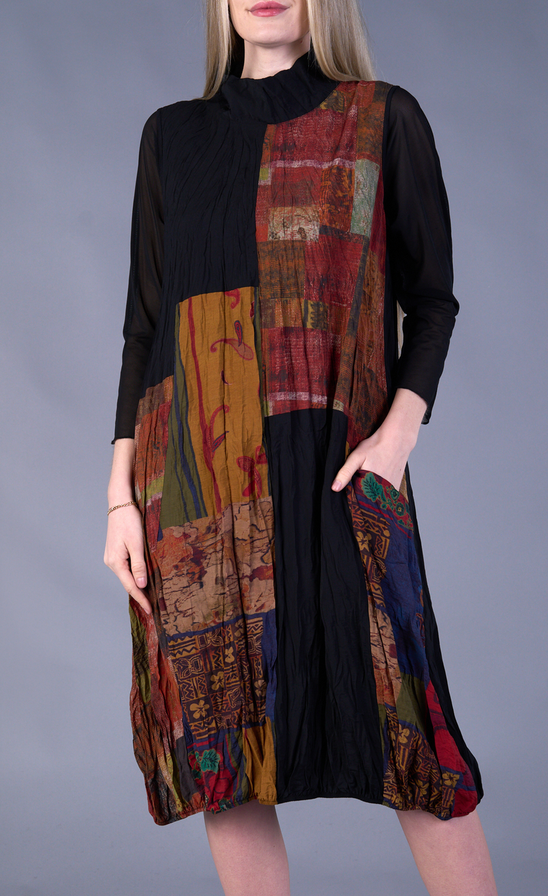 Crush Mixed Cowl Dress