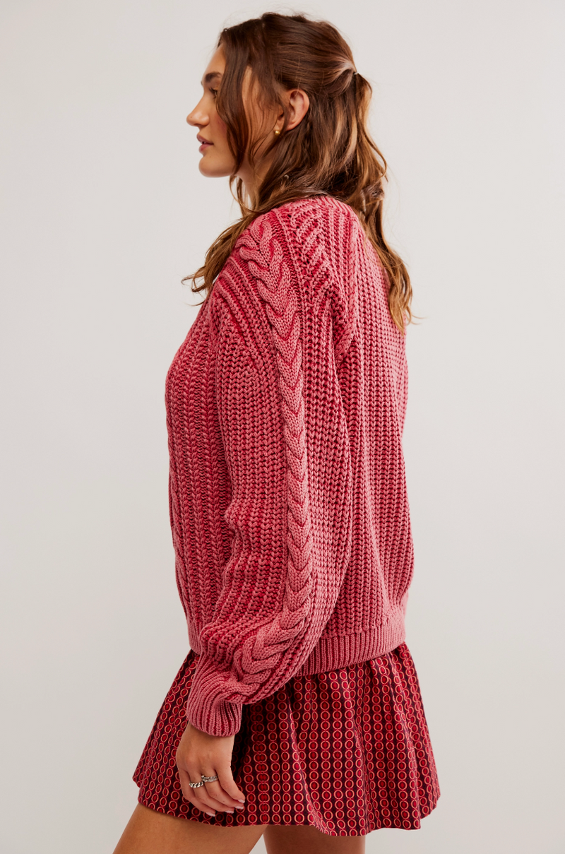 Cherry Cable Knit Sweater