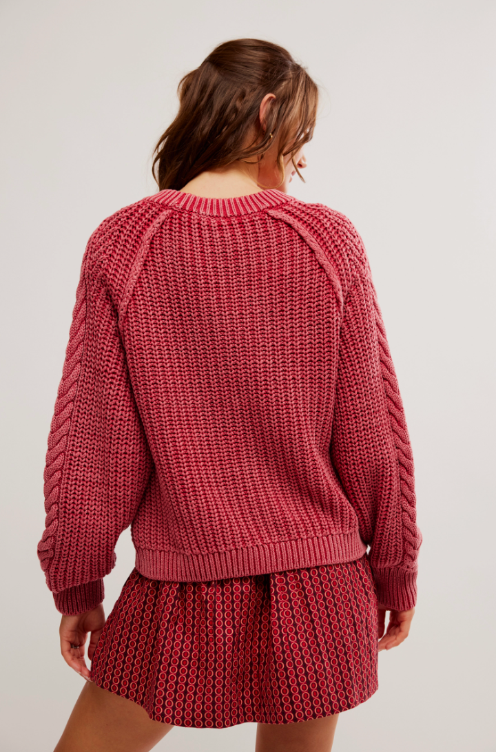 Cherry Cable Knit Sweater