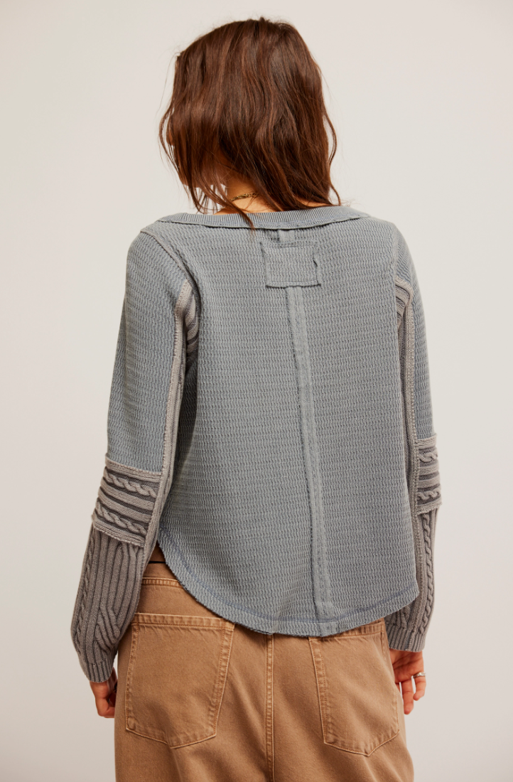 Grey Swinging Cable Cuff Top