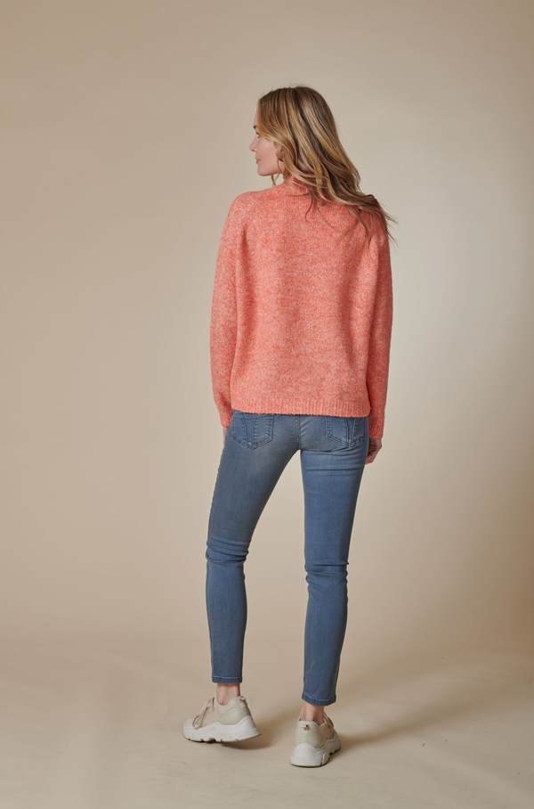 Tangerine Tango Mock Neck Sweater