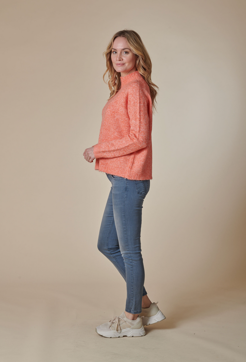 Tangerine Tango Mock Neck Sweater