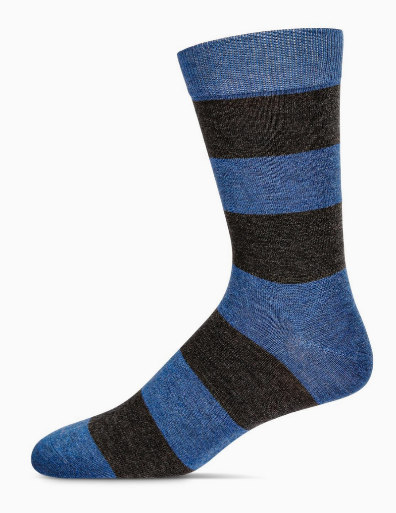 Men's Striped Soft Cashmere Blend Crew Sock