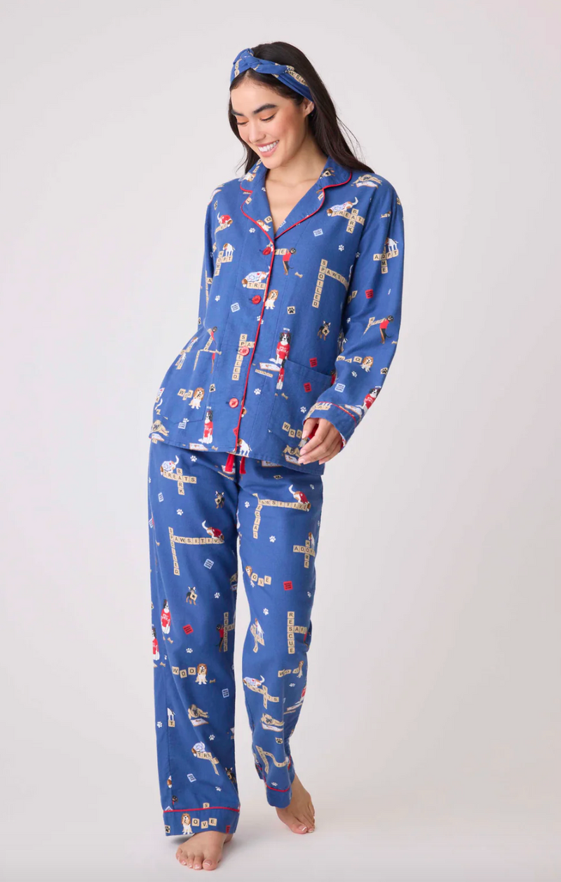 Love Leo Dog Rescue Flannel PJ Set