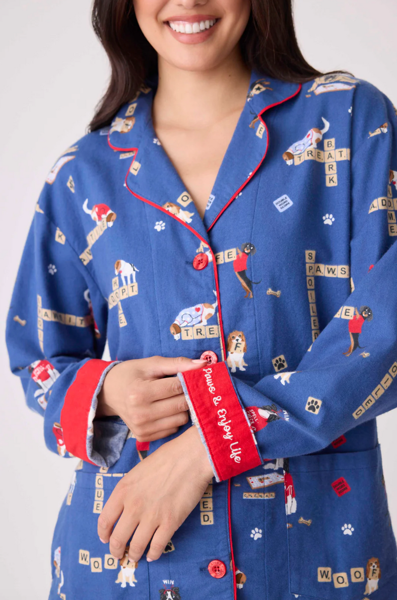 Love Leo Dog Rescue Flannel PJ Set