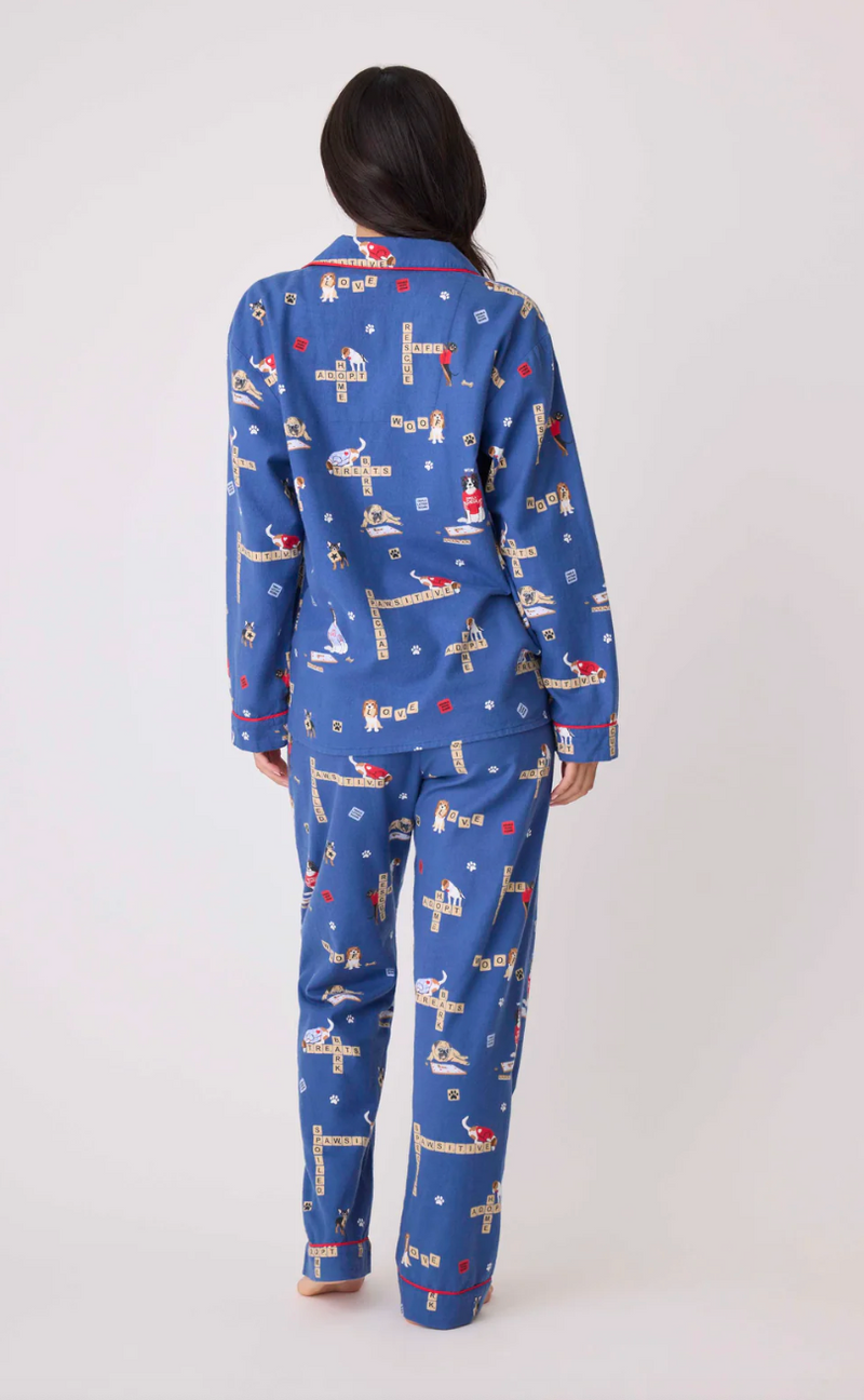 Love Leo Dog Rescue Flannel PJ Set