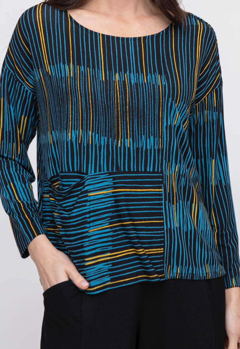 Oceans Stripe Pocket Top