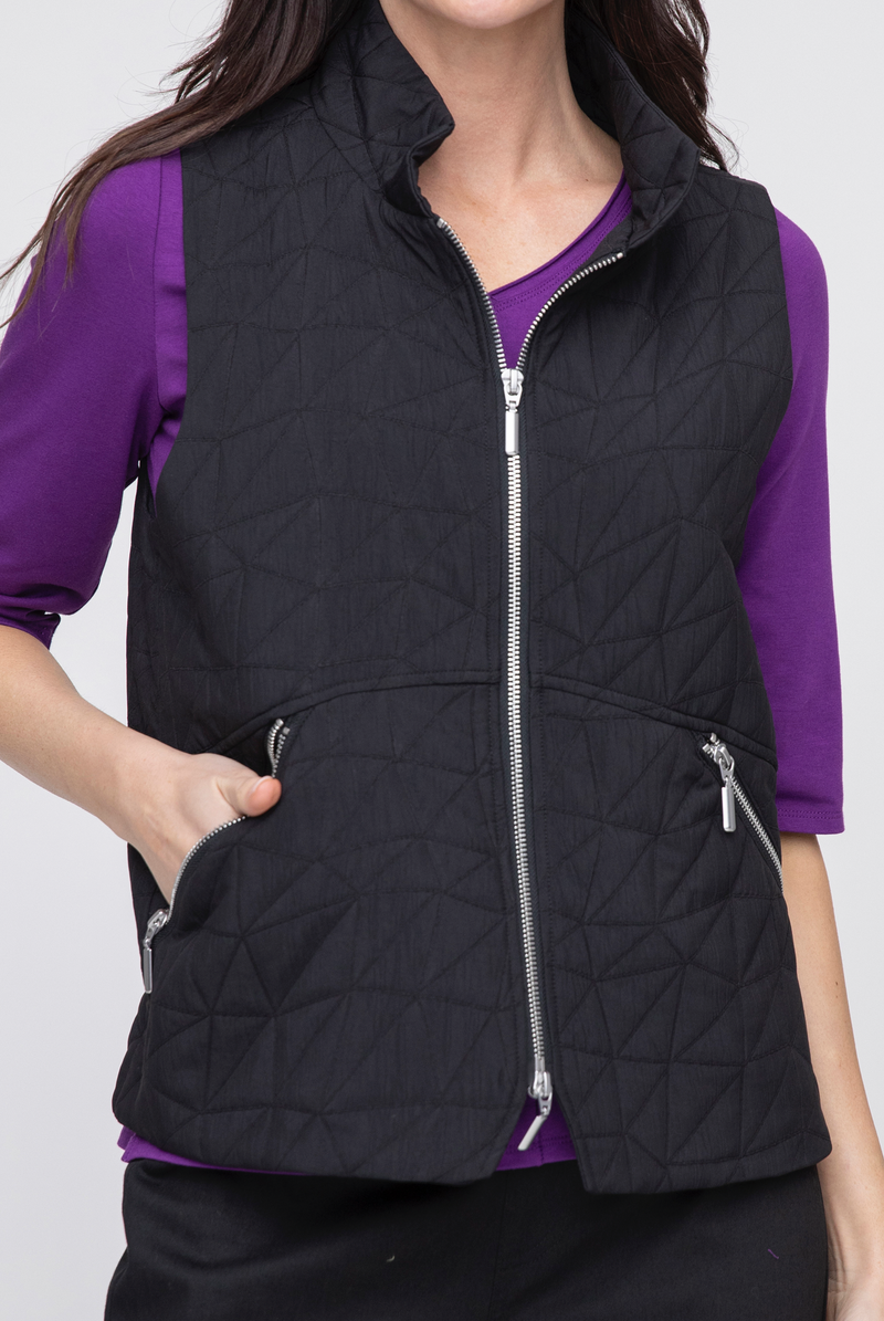 Black Zip City Vest