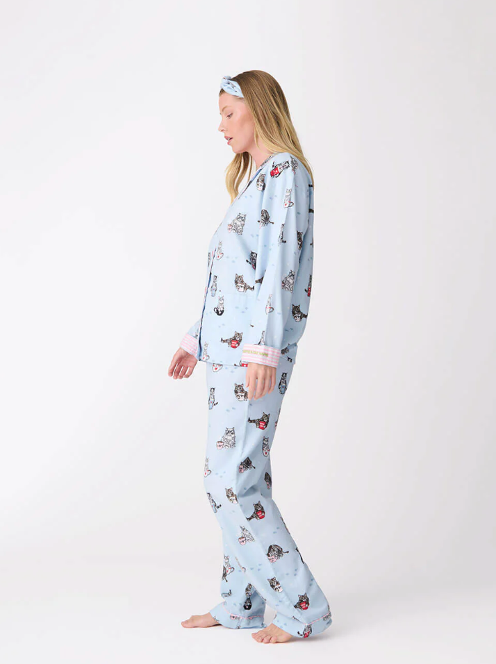 Coffee & Cat Naps Flannel PJ Set