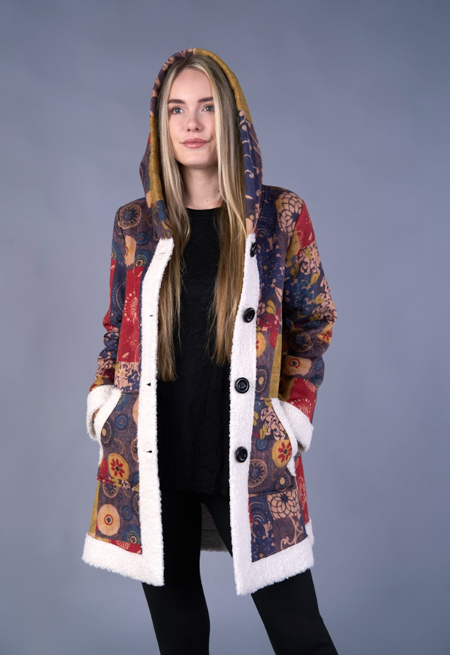 Tapestry Sherpa Button Jacket