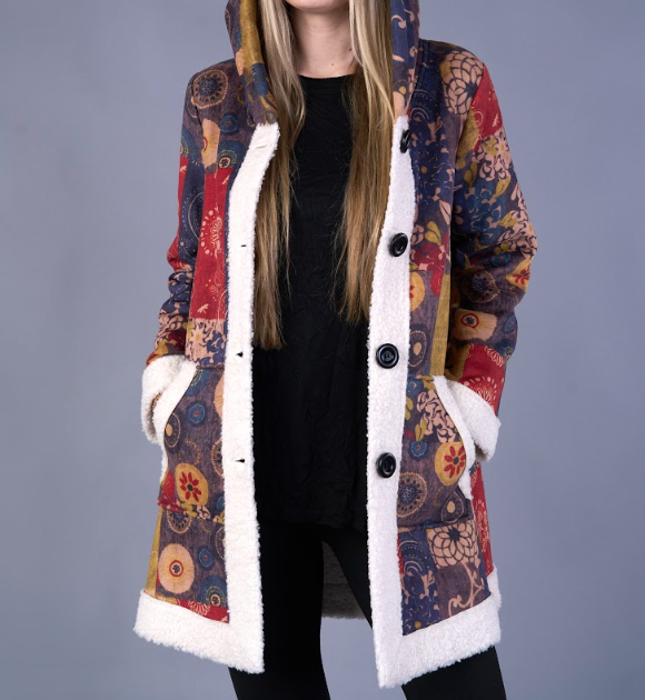 Tapestry Sherpa Button Jacket