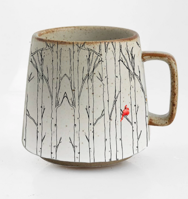 Aspen Trees Cardinal Stoneware Mug