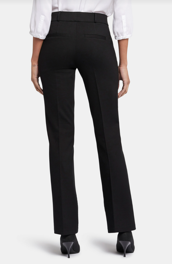 Black Pull-On Flared Trouser Pants