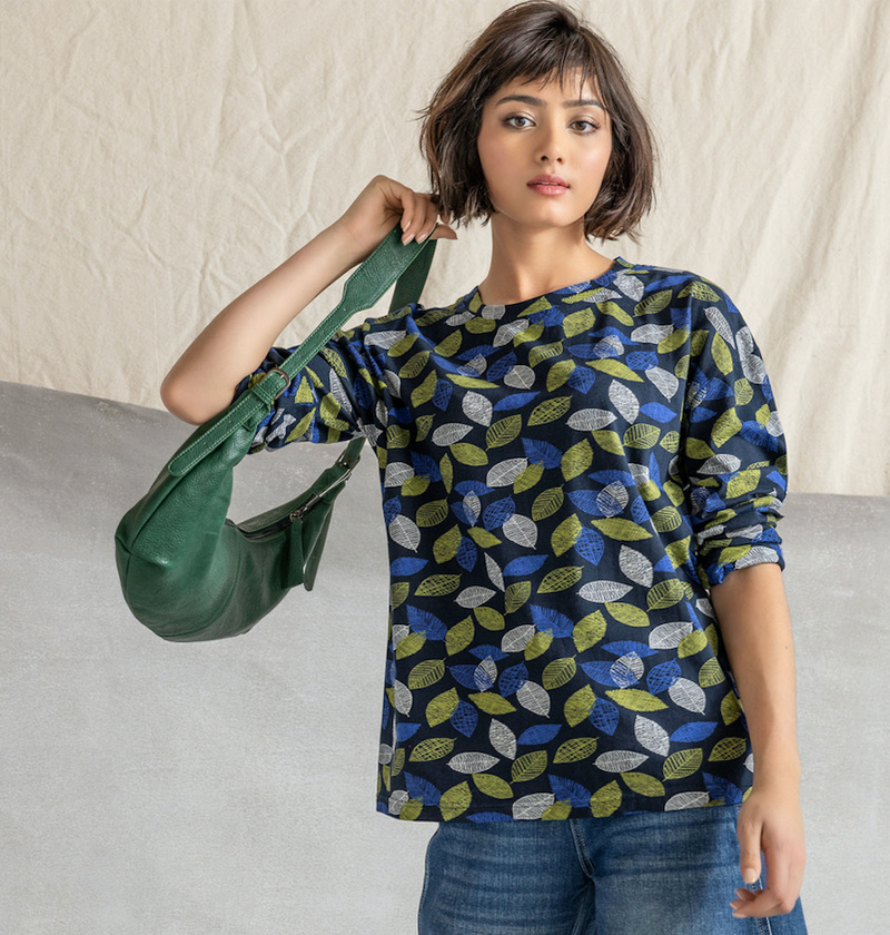 Green and Blue Leaf Top