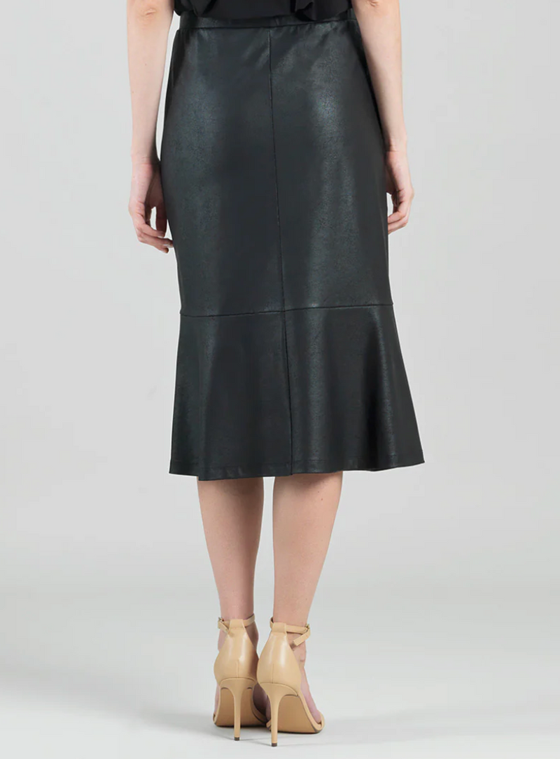 Flounce Liquid Leather Skirt