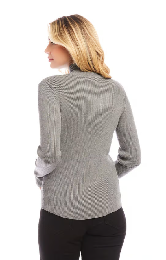 Grey Ribbed Turtleneck