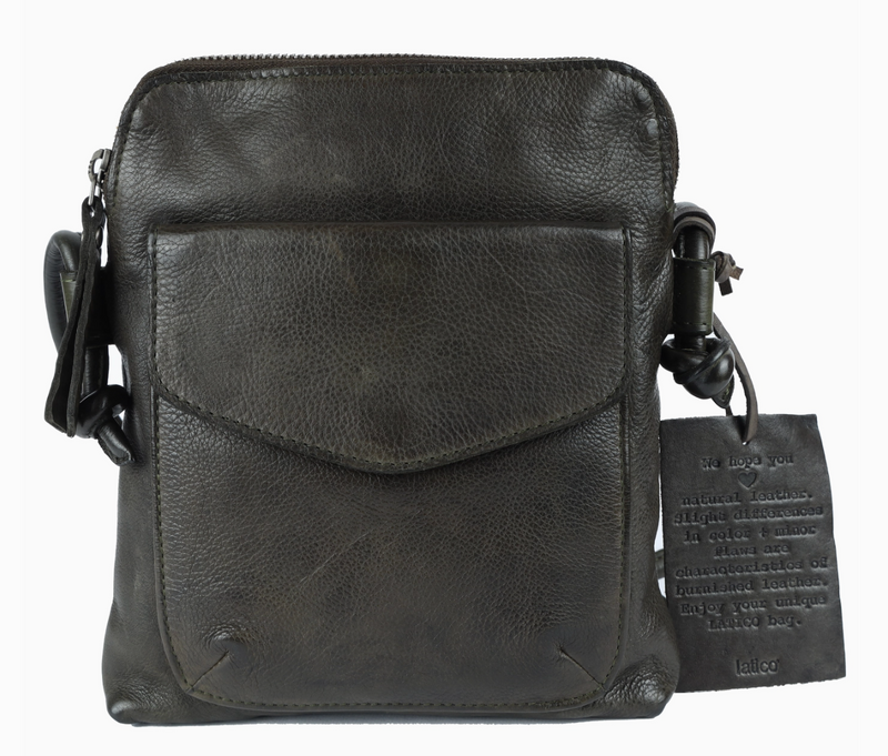 Ezra Handcrafted Black Leather Crossbody Bag