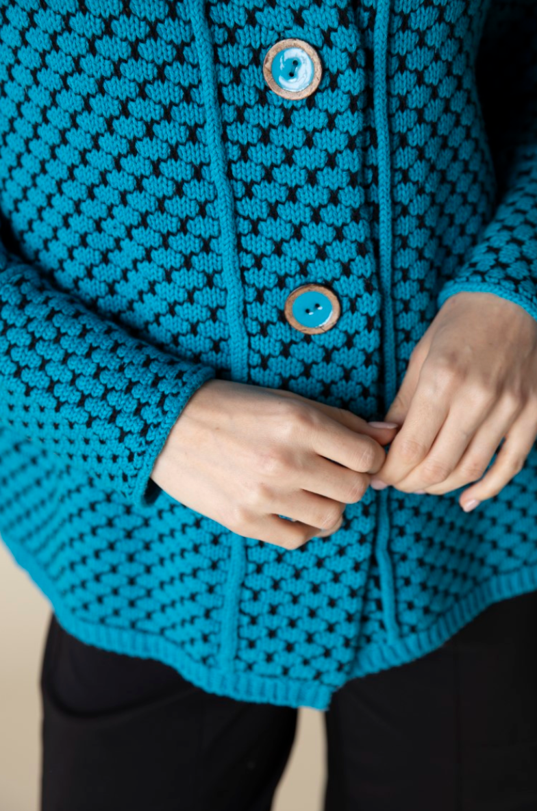 Blue Button Cardi