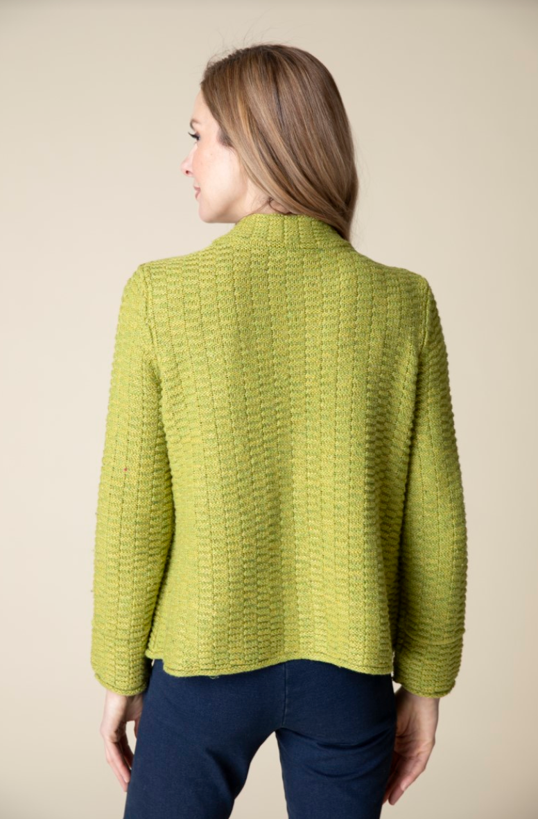 Pear Brick Stitch Button Cardi