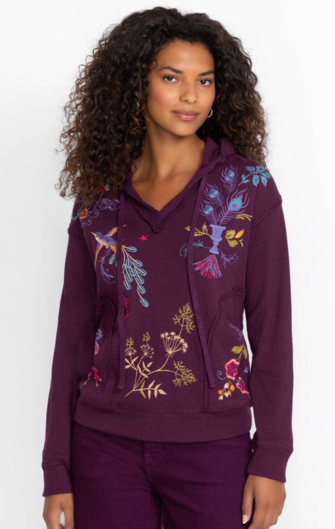 Plum Relaxed Thermal Hoodie