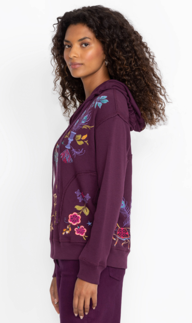 Plum Relaxed Thermal Hoodie