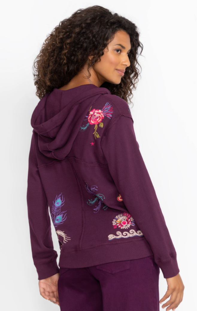 Plum Relaxed Thermal Hoodie