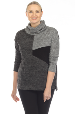 Neutral Colorblock Sweater Top